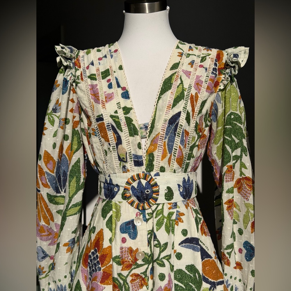 FARM Rio Summer Garden Printed Belted Romper size XS - Picture 6 of 16